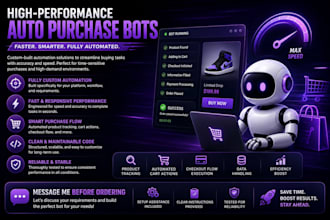 create auto purchase bot, lazada bot, auto check out bot, pokemon bot