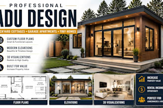 design adu, garage apartment, backyard cottage, tiny home modern residential