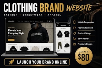 design a clothing brand website for fashion and apparel business