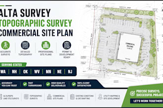 prepare alta survey topographic survey commercial site plan wa nh ok wv mn ne nj