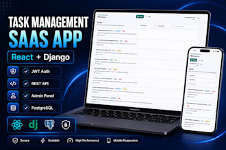 build a full stack task management web app with react and django