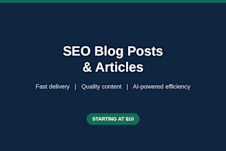 write SEO blog posts and articles for your website
