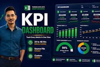 create excel kpi dashboard and reports with charts and metrics