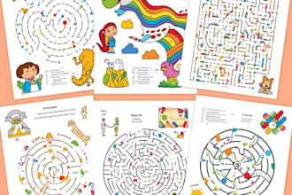 design kindergarten kids tracing, and activity worksheets