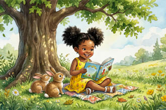 watercolor children book illustration, watercolor book illustration