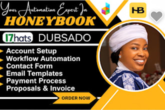 setup honeybook CRM workflow, dubsado, 17hats, honeybook automation, suitedash