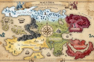 custom dnd campaign map, kingdom map, rpg worldbuilding maps