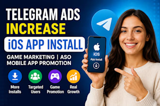 do telegram ads increase IOS app install game marketing aso mobile app promotion