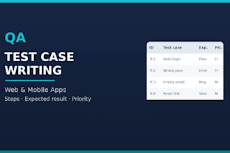 write clear and detailed test cases for your web or mobile