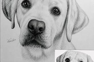 draw your pet in realistic pencil sketch style
