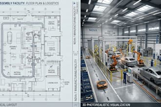 design factory layout, industrial floor plan and manufacturing facility design