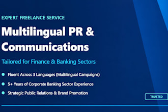 handle PR and multilingual communications for your  finance