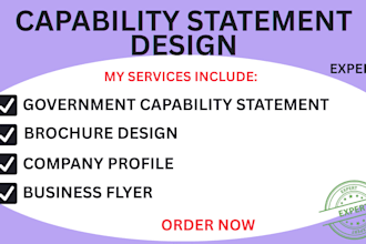 write and design government capability statement, business capability statement