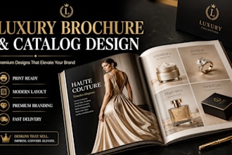 design a luxury product brochure and catalog for your brand