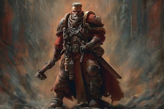 draw a warhammer 40k character art