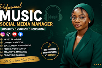 be your music social media manager for artist branding, content and marketing