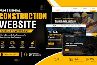 design construction, plumbing, or real estate website for you