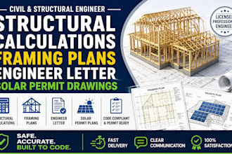 do civil and structural engineer letter calculation framing plan solar permit