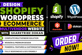 design shopify wordpress ecommerce multivendor website with sharetribe dokan