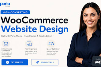 create a professional woocommerce wordpress website using porto theme
