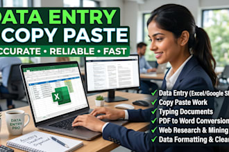be your reliable data entry virtual assistant