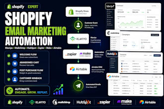 automate shopify using klaviyo mailchimp hubspot zapier make and airtable