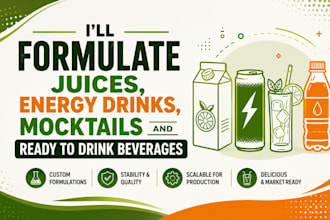 formulate juices, energy drinks, mocktails and ready to drink beverages