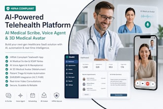 build hipaa telehealth app, ai 3d avatar, ambient clinical ai scribe voice agent