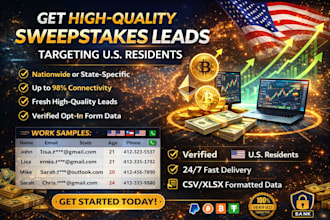 provide premium quality USA takes sweeps  leads for targeted marketing campaigns