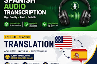 transcribe spanish audio or translate text