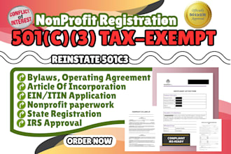 help you start a nonprofit and prepare your 501c3 application for irs approval