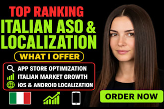 provide professional italian aso and app localization for ios and android