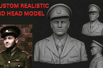sculpt realistic 3d head bust, face model and portrait stl for 3d printing