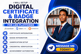 setup digital certificate and badge integration for lms platforms