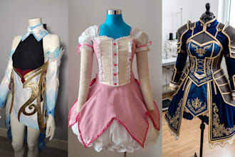 create custom sized anime, genshin cosplay costume commissions for any character