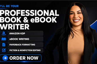 be your ebook writer ghostwriter ghost book writer romance fiction book editor
