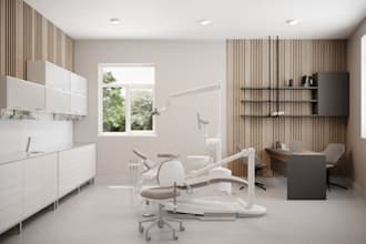 create dental clinic interior design with realistic 3d renders