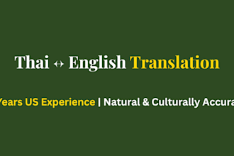 translate thai and english with native level fluency