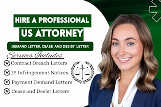draft attorney demand letter, legal notice, cease and desist letter US attorney