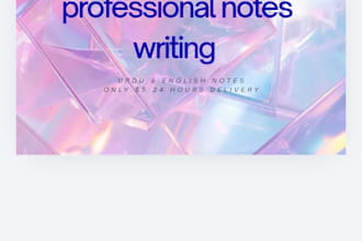 write all types of notes in english and urdu writing
