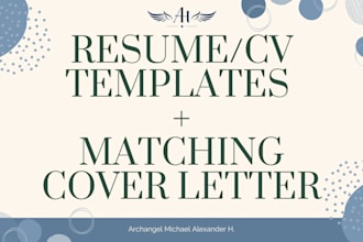 create a professional ats friendly resume, CV and custom cover letter