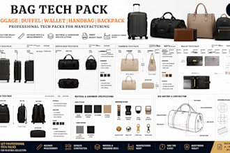 design bag tech pack luggage duffel wallet handbag backpack for manufacturing