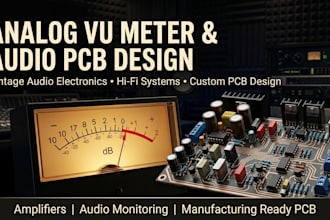 l design vintage style analog vu meter and audio pcb systems
