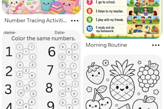 design custom kids worksheets