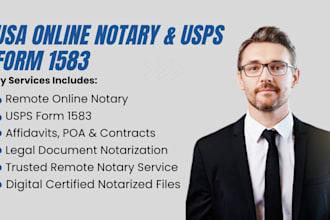 perform USA online notary, notarize usps form 1583 online fast as online notary