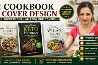 design professional cookbook book cover design ebook cover design for amazon KDP