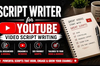 be script writer for youtube video script writing