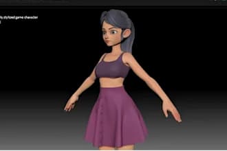 create low poly character modeling, rigging, animation and game assests