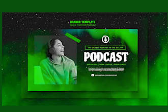 design professional podcast cover art,  banner, podcast branding