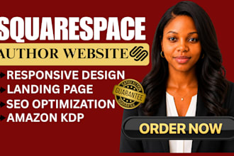 build professional author website or squarespace book website with SEO